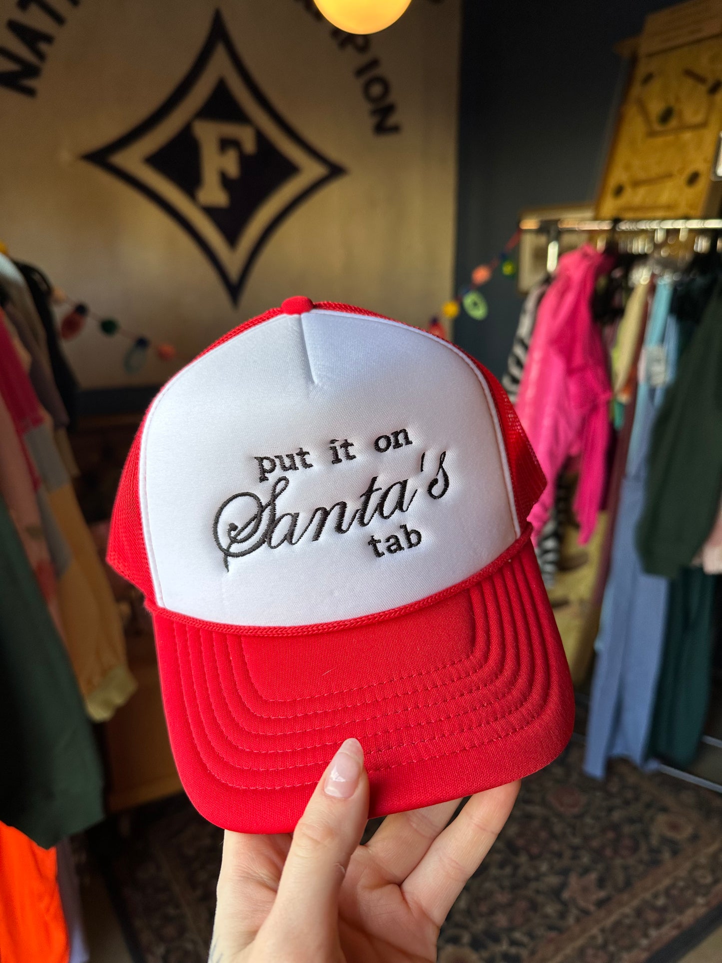 Christmas Trucker Hat, Santa's Tab