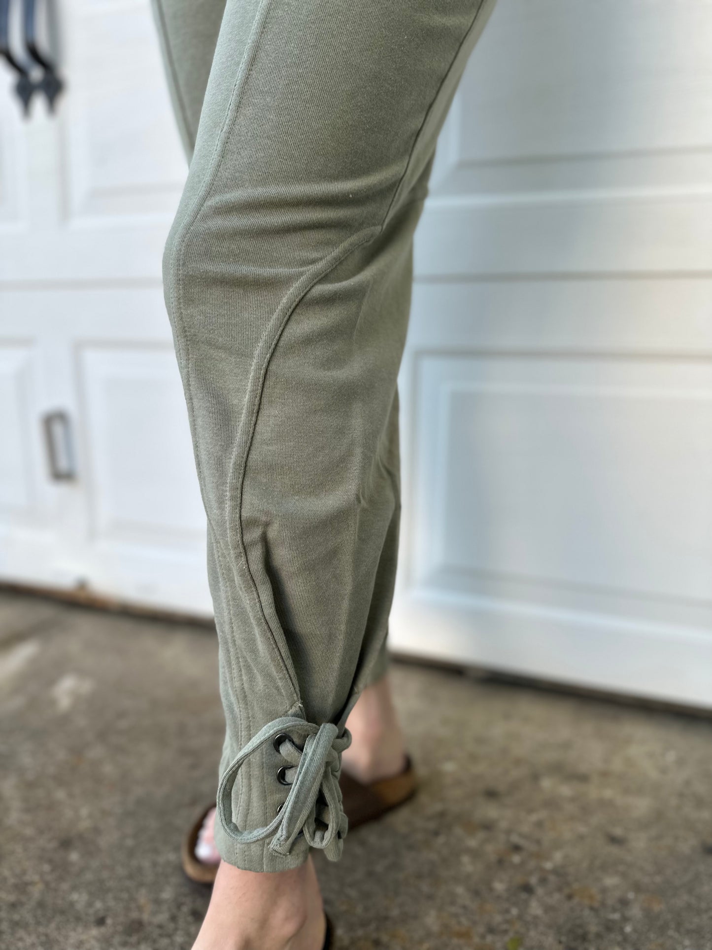 Olive Ankle Tie Joggers