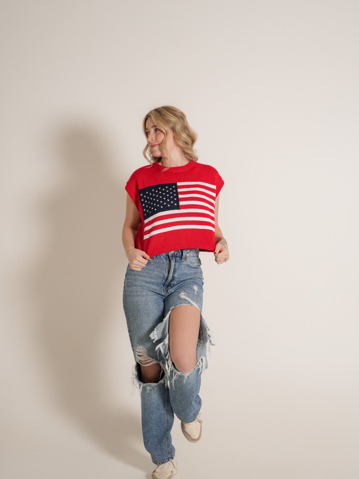 Americana Drop Shoulder Top