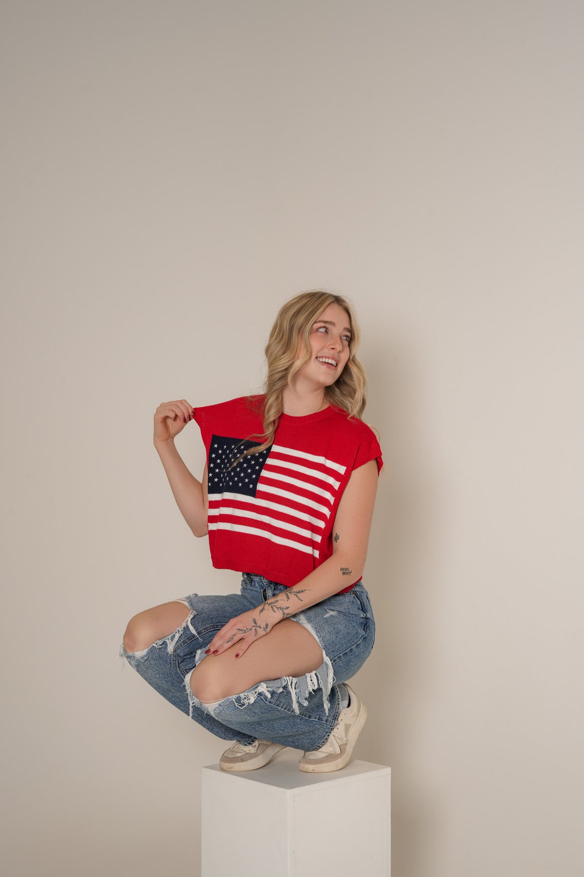 Americana Drop Shoulder Top