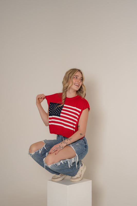 Americana Drop Shoulder Top